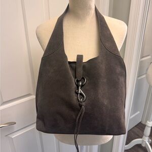 Rebecca Minkoff Suede Hobo Shoulder Bag in grey/Brown